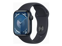Apple Watch Series 9 (GPS) - 41 mm - aluminium minuit - montre intelligente avec bande sport - fluoroélastomère - minuit - taille du bracelet : M/L - 64 Go - Wi-Fi, UWB, Bluetooth - 31.9 g MR8X3QF/A
