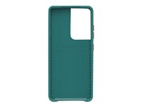 LifeProof WAKE - Coque de protection pour téléphone portable - 85 % de plastique recyclé provenant de l'océan - en bas (vert/orange) - modèle d'onde douce - pour Samsung Galaxy S21 Ultra 5G 77-81262