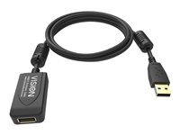 Vision Professional - Rallonge de câble USB - USB (M) pour USB (F) - USB 2.0 - 5 m - rappel actif en ligne - noir TC 5MUSBEXT+/BL