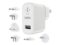 Belkin Kit de voyage international - Adaptateur secteur - 12 Watt - 2.4 A (USB) - blanc F8M967BTWHT