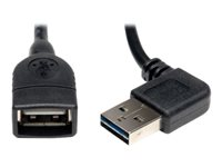 Tripp Lite 6ft USB 2.0 High Speed Extension Cable Reversible Right/Left Angle A to A M/F 6' - Rallonge de câble USB - USB type B (F) pour USB (M) - USB 2.0 - 1.83 m - connecteur à 90°, moulé, connecteur à angle droit - noir UR024-006-RA