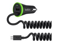 Belkin BOOST?UP Car Charger+USB Port - Adaptateur allume-cigare (voiture) - 17 Watt - 2 connecteur(s) de sortie F8M890BT04-BLK