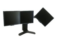 Ergotron LX Widescreen Dual Display Lift Stand - Pied pour trois petits affichages ou deux affichages larges - noir - Taille d'écran : jusqu'à 21 pouces pour 3 affichages/jusqu'à 30 pouces pour 2 affichages 33-296-195