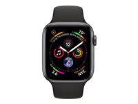 Apple Watch Series 4 (GPS + Cellular) - 40 mm - espace gris en aluminium - montre intelligente avec bande sport - fluoroélastomère - noir - taille de bande 130-200 mm - 16 Go - Wi-Fi, Bluetooth - 4G - 30.1 g MTVD2NF/A