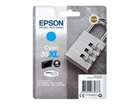 Epson 35XL - 20.3 ml - XL - cyan - original - emballage coque avec alarme radioélectrique/ acoustique - cartouche d'encre - pour WorkForce Pro WF-4720, WF-4720DWF, WF-4725DWF, WF-4730, WF-4730DTWF, WF-4740, WF-4740DTWF C13T35924020