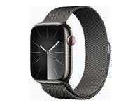Apple Watch Series 9 (GPS + Cellular) - 45 mm - acier inoxydable graphite - montre intelligente avec boucle milanaise - 64 Go - Wi-Fi, LTE, UWB, Bluetooth - 4G - 51.5 g MRMX3QF/A