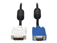 Tripp Lite 6ft DVI to VGA Monitor Cable Shielded with RGB High Resolution DVI-A to HD15 M/M 6' - Câble d'écran - DVI-I (M) pour HD-15 (VGA) (M) - 1.8 m - moulé P556-006