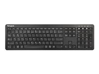 Targus Full-Size Multi-Device - Clavier - antimicrobienne - sans fil - Bluetooth 5.1 - Français - noir AKB864FR