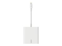 Belkin Ethernet + Power Adapter with Lightning Connector - Adaptateur réseau - Lightning - 10/100 Ethernet (PoE) x 1 - blanc - pour Apple 10.5-inch iPad Pro; 12.9-inch iPad Pro; 9.7-inch iPad; 9.7-inch iPad Pro; iPad Air 2 B2B165BT