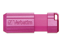 Verbatim PinStripe USB Drive - Clé USB - 16 Go - USB 2.0 - rose chaud 49067