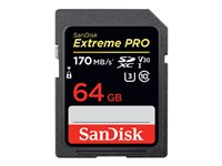 SanDisk Extreme Pro - Carte mémoire flash - 64 Go - Video Class V30 / UHS-I U3 / Class10 - SDXC UHS-I SDSDXXY-064G-GN4IN