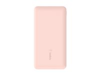 Belkin BOOST CHARGE - Banque d'alimentation - 10000 mAh - 18 Watt - 3 connecteurs de sortie (2 x USB, 24 pin USB-C) - rose gold BPB011BTRG