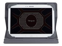 Targus Fit-N-Grip Rotating Universal - Protection à rabat pour tablette - polyuréthane - gris - 10" THZ66304GL