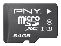 PNY Elite Performance - Carte mémoire flash (adaptateur microSDXC vers SD inclus(e)) - 64 Go - UHS Class 1 / Class10 - microSDXC UHS-I SDU64G10ELIPER-EF