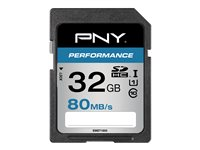 PNY Performance - Carte mémoire flash - 32 Go - UHS Class 1 / Class10 - SDHC UHS-I SD32GPER80-EF