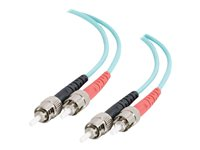 C2G ST-ST 10Gb 50/125 OM3 Duplex Multimode PVC Fiber Optic Cable (LSZH) - Câble réseau - ST multi-mode (M) pour ST multi-mode (M) - 30 m - fibre optique - duplex - 50 / 125 microns - OM3 - sans halogène - turquoise 85512