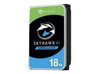 Seagate SkyHawk AI ST18000VE002 - Disque dur - 18 To - interne - 3.5" - SATA 6Gb/s - mémoire tampon : 256 Mo - avec 3 ans de Seagate Rescue Data Recovery ST18000VE002