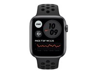 Apple Watch Nike Series 6 (GPS + Cellular) - 44 mm - espace gris en aluminium - montre intelligente avec bracelet sport Nike - fluoroélastomère - anthracite/noir - taille du bracelet : S/M/L - 32 Go - Wi-Fi, Bluetooth - 4G - 36.5 g M09Y3NF/A