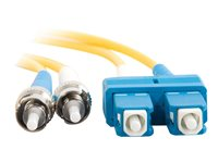 C2G SC-ST 9/125 OS1 Duplex Singlemode PVC Fiber Optic Cable (LSZH) - Cordon de raccordement - mode unique ST (M) pour mode unique SC (M) - 5 m - fibre optique - duplex - 9 / 125 micromètres - OS1 - sans halogène - jaune 85580
