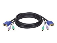 Tripp Lite 6ft PS/2 Cable Kit for B007-008 KVM Switch 3-in-1 Kit 6' - Câble clavier / vidéo / souris (KVM) - PS/2, HD-15 (VGA) (M) pour PS/2, HD-15 (VGA) - 1.8 m P753-006