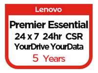 Lenovo Committed Service Essential Service + YourDrive YourData + Premier Support - Contrat de maintenance prolongé - pièces et main d'oeuvre - 5 années - sur site - 24x7 - temps de réponse : 4 h - délai de réparation : 24 heures 5PS7A13907
