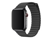 Apple 44mm Leather Loop - Bracelet de montre pour montre intelligente - Taille moyenne - noir - pour Watch (42 mm, 44 mm, 45 mm) MXAA2ZM/A