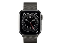 Apple Watch Series 6 (GPS + Cellular) - 44 mm - acier inoxydable graphite - montre intelligente avec boucle milanaise - maille en acier inox - graphite - taille du poignet : 150-200 mm - 32 Go - Wi-Fi, Bluetooth - 4G - 47.1 g M09J3NF/A