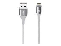 Belkin MIXIT DuraTek Lightning to USB Cable - Câble Lightning - USB (M) pour Lightning (M) - 1.22 m - blindé - argent - pour Apple iPad/iPhone/iPod (Lightning) F8J207BT04-SLV