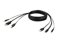 Belkin Secure KVM Combo Cable - Câble vidéo / USB / audio - USB, jack mini, Mini DisplayPort (M) pour USB type B, jack mini, DisplayPort (M) - 1.83 m - passif, support 4K - noir F1DN1CCBL-MP-6