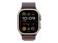 Apple Watch Ultra 2 - 49 mm - titane - montre intelligente avec Boucle Alpine - textile - indigo - taille du bracelet : S - 64 Go - Wi-Fi, LTE, UWB, Bluetooth - 4G - 61.4 g MRER3NF/A