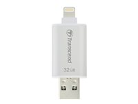 Transcend JetDrive Go 300 - Clé USB - 32 Go - USB 3.0 / Lightning - argent TS32GJDG300S