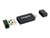 Integral OTG Adapter + Fusion - Clé USB - 4 Go - USB 2.0 - blanc INFD4GBFUSWHOTGAD