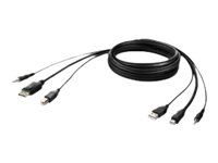 Belkin Secure KVM Combo Cable - Câble vidéo / USB / audio - USB, jack mini, Mini DisplayPort (M) pour USB type B, jack mini, DisplayPort (M) - 3.05 m - passif, support 4K - noir F1DN1CCBL-MP-10
