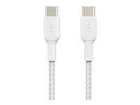 Belkin BOOST CHARGE - Câble USB - 24 pin USB-C (M) pour 24 pin USB-C (M) - USB 2.0 - 2 m - blanc CAB004BT2MWH2PK