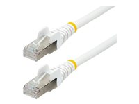 StarTech.com 7.5m CAT6a Ethernet Cable - White - Low Smoke Zero Halogen (LSZH) - 10GbE 500MHz 100W PoE++ Snagless RJ-45 w/Strain Reliefs S/FTP Network Patch Cord - Cordon de raccordement - RJ-45 (M) pour RJ-45 (M) - 7.5 m - S/FTP - CAT 6a - IEEE 802.3bt - sans halogène, moulé, sans crochet, bloqué - blanc NLWH-750-CAT6A-PATCH