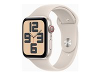 Apple Watch SE (GPS + Cellular) - 2e génération - 44 mm - aluminium droit - montre intelligente avec bande sport - fluoroélastomère - droit - taille du bracelet : S/M - 32 Go - Wi-Fi, LTE, Bluetooth - 4G - 33 g MRGU3QF/A