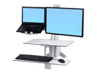 Ergotron WorkFit - Kit de mise à niveau de chariot pour 2 écrans LCD ou écran LCD et ordinateur portable - acier - blanc - Taille d'écran : 24" 97-938-062