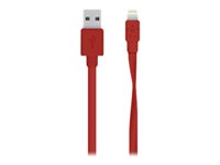 Belkin MIXIT Flat Lightning to USB Cable - Câble Lightning - Lightning (M) pour USB (M) - 1.22 m - rouge - plat - pour Apple iPad/iPhone/iPod (Lightning) F8J148BT04-RED
