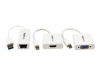 StarTech.com Kit d'accessoires pour Macbook Air - Adaptateurs Mini DP vers VGA / HDMI et USB 3.0 vers Gigabit Ethernet - Lot d'accessoires pour notebook - blanc - pour Apple MacBook Air MACAMDPGBK