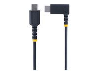 StarTech.com 3ft (1m) USB C Charging Cable Right Angle, 60W PD 3A, Heavy Duty Fast Charge USB-C Cable, USB 2.0 Type-C, Durable and Rugged Aramid Fiber, S20/iPad/Pixel - High Quality USB Charging Cord (R2CCR-1M-USB-CABLE) - Câble USB - 24 pin USB-C (M) droit pour 24 pin USB-C (M) angle droit - USB 2.0 - 3 A - 1 m - noir R2CCR-1M-USB-CABLE