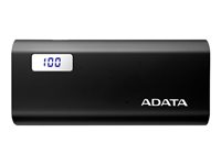 ADATA P12500D - Banque d'alimentation - 12500 mAh - 2.1 A - 2 connecteurs de sortie (USB) - noir AP12500D-DGT-5V-CBK