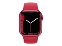 Apple Watch Series 7 (GPS + Cellular) - (PRODUCT) RED - 41 mm - aluminium rouge - montre intelligente avec bande sport - fluoroélastomère - rouge - taille du bracelet : Normal - 32 Go - Wi-Fi, Bluetooth - 4G - 32 g MKHV3NF/A