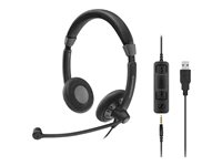 Sennheiser SC 75 USB CTRL - Culture Plus Mobile - micro-casque - sur-oreille - filaire - noir 507087