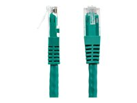 StarTech.com 1ft CAT6 Ethernet Cable, 10 Gigabit Molded RJ45 650MHz 100W PoE Patch Cord, CAT 6 10GbE UTP Network Cable with Strain Relief, Green, Fluke Tested/Wiring is UL Certified/TIA - Category 6 - 24AWG (C6PATCH1GN) - Cordon de raccordement - RJ-45 (M) pour RJ-45 (M) - 30 cm - UTP - CAT 6 - moulé - vert - pour P/N: ST1000SMPEX C6PATCH1GN