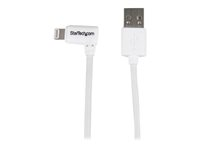 StarTech.com Câble Apple Lightning coudé vers USB de 1 m - Cordon de charge / synchronisation à angle droit ou gauche - M/M - Blanc - Câble Lightning - Lightning mâle pour USB mâle - 1 m - blanc - connecteur incliné - pour P/N: USB2PCARBK, USB2PCARBKS, USBLT2PCARW, USBUB2PCARB USBLT1MWR