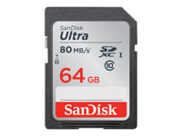 SanDisk Ultra - Carte mémoire flash - 64 Go - Class 10 - 533x - SDXC UHS-I SDSDUNC-064G-GN6IN