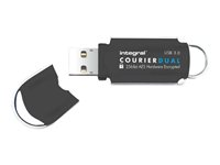 Integral Courier Dual FIPS 197 Encrypted USB 3.0 - Clé USB - chiffré - 64 Go - USB 3.0 INFD64GCOUDL3.0-197