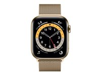 Apple Watch Series 6 (GPS + Cellular) - 44 mm - acier inoxydable doré - montre intelligente avec boucle milanaise - maille en acier inox - or - taille du poignet : 150-200 mm - 32 Go - Wi-Fi, Bluetooth - 4G - 47.1 g M09G3NF/A