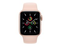 Apple Watch SE (GPS) - 44 mm - or-aluminium - montre intelligente avec bande sport - fluoroélastomère - sable rose - taille du bracelet : S/M/L - 32 Go - Wi-Fi, Bluetooth - 36.2 g MYDR2NF/A