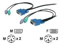 NewStar Ultra Thin 3-in-1 KVM Switch Cable - Câble clavier / vidéo / souris (KVM) - PS/2, HD-15 (VGA) (M) pour PS/2, HD-15 (VGA) - 2 m - noir PS23N1THIN6
